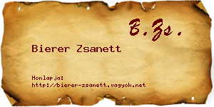 Bierer Zsanett névjegykártya